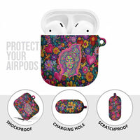 Psychedelic Visionary Woman Hippie AirPods Case Tune In, Turn On, Drop Out - Flower Power Awakening