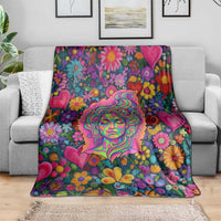Psychedelic Visionary Woman Hippie Blanket Tune In, Turn On, Drop Out - Flower Power Awakening