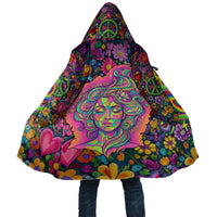 Psychedelic Visionary Woman Hippie Cloak Tune In, Turn On, Drop Out - Flower Power Awakening