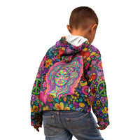 Psychedelic Visionary Woman Hippie Kid Hoodie Tune In, Turn On, Drop Out - Flower Power Awakening