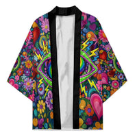 Psychedelic Visionary Woman Hippie Kimono Tune In, Turn On, Drop Out - Flower Power Awakening