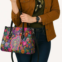 Psychedelic Visionary Woman Hippie Leather Bag Tune In, Turn On, Drop Out - Flower Power Awakening