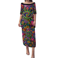 Psychedelic Visionary Woman Hippie Puletasi Tune In, Turn On, Drop Out - Flower Power Awakening