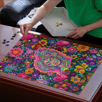 Psychedelic Visionary Woman Hippie Puzzle Tune In, Turn On, Drop Out - Flower Power Awakening