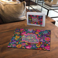 Psychedelic Visionary Woman Hippie Puzzle Tune In, Turn On, Drop Out - Flower Power Awakening