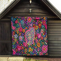 Psychedelic Visionary Woman Hippie Quilt Tune In, Turn On, Drop Out - Flower Power Awakening