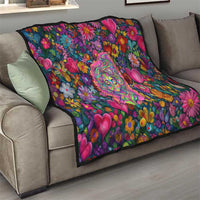 Psychedelic Visionary Woman Hippie Quilt Tune In, Turn On, Drop Out - Flower Power Awakening