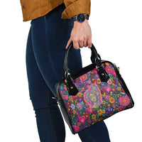 Psychedelic Visionary Woman Hippie Shoulder Handbag Tune In, Turn On, Drop Out - Flower Power Awakening
