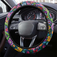 Psychedelic Visionary Woman Hippie Steering Wheel Cover Tune In, Turn On, Drop Out - Flower Power Awakening