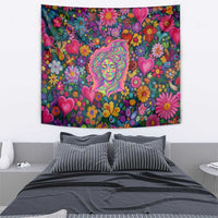 Psychedelic Visionary Woman Hippie Tapestry Tune In, Turn On, Drop Out - Flower Power Awakening