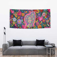 Psychedelic Visionary Woman Hippie Tapestry Tune In, Turn On, Drop Out - Flower Power Awakening