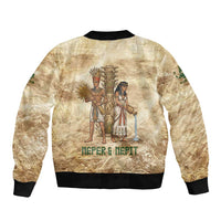 Neper and Nepit Bomber Jacket Ancient Harvest and Fertility Design with Sickle and Grain