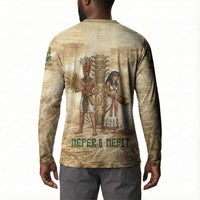 Neper and Nepit Button Sweatshirt Ancient Harvest and Fertility Design with Sickle and Grain
