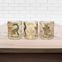 Neper and Nepit Ceramic Mug Ancient Harvest and Fertility Design with Sickle and Grain