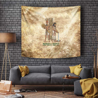 Neper and Nepit Tapestry Ancient Harvest and Fertility Design with Sickle and Grain