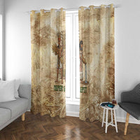 Neper and Nepit Window Curtain Ancient Harvest and Fertility Design with Sickle and Grain