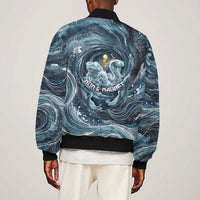 Egypt Nun and Naunet Bomber Jacket Primordial Water Gods Cosmic Ocean Infinite Waves