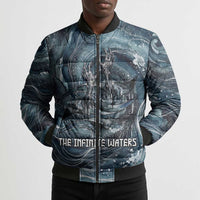 Egypt Nun and Naunet Bomber Puffer Jacket Primordial Water Gods Cosmic Ocean Infinite Waves
