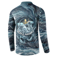 Egypt Nun and Naunet Button Sweatshirt Primordial Water Gods Cosmic Ocean Infinite Waves