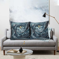 Egypt Nun and Naunet Pillow Cover Primordial Water Gods Cosmic Ocean Infinite Waves
