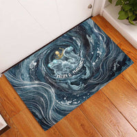 Egypt Nun and Naunet Rubber Doormat Primordial Water Gods Cosmic Ocean Infinite Waves
