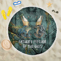 Nun and Naunet Egyptian Beach Blanket Serpent Abyss Design Primordial Gods of Ancient Waters