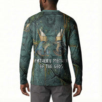 Nun and Naunet Egyptian Button Sweatshirt Serpent Abyss Design Primordial Gods of Ancient Waters