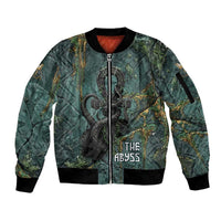 Nun and Naunet Egyptian Sleeve Zip Bomber Jacket Serpent Abyss Design Primordial Gods of Ancient Waters