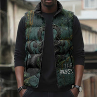 Nun and Naunet Egyptian Sleeveless Puffer Jacket Serpent Abyss Design Primordial Gods of Ancient Waters