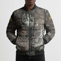 Tatenen Bomber Puffer Jacket Rising Hand Design Egyptian God of Creation and Earth Emergence