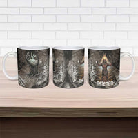 Tatenen Ceramic Mug Rising Hand Design Egyptian God of Creation and Earth Emergence