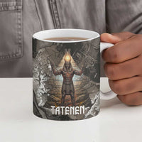 Tatenen Ceramic Mug Rising Hand Design Egyptian God of Creation and Earth Emergence