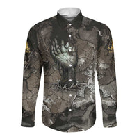 Tatenen Long Sleeve Button Shirt Rising Hand Design Egyptian God of Creation and Earth Emergence