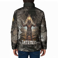 Tatenen Padded Jacket Rising Hand Design Egyptian God of Creation and Earth Emergence