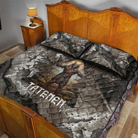 Tatenen Quilt Bed Set Rising Hand Design Egyptian God of Creation and Earth Emergence