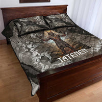 Tatenen Quilt Bed Set Rising Hand Design Egyptian God of Creation and Earth Emergence