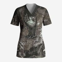 Tatenen Scrub Top Rising Hand Design Egyptian God of Creation and Earth Emergence