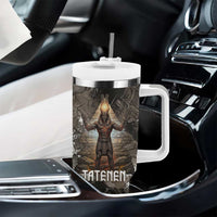 Tatenen Tumbler With Handle Rising Hand Design Egyptian God of Creation and Earth Emergence