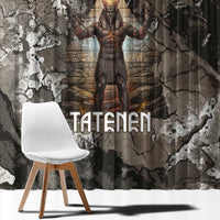 Tatenen Window Curtain Rising Hand Design Egyptian God of Creation and Earth Emergence