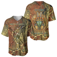 Tatenen Ancient Egyptian Baseball Jersey Father of the Gods Design with Minerals
