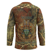 Tatenen Ancient Egyptian Hockey Jersey Father of the Gods Design with Minerals