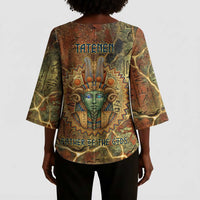 Tatenen Ancient Egyptian Kimono Sleeve Blouse Father of the Gods Design with Minerals