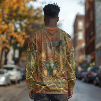 Tatenen Ancient Egyptian Long Sleeve Shirt Father of the Gods Design with Minerals