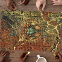 Tatenen Ancient Egyptian Puzzle Father of the Gods Design with Minerals