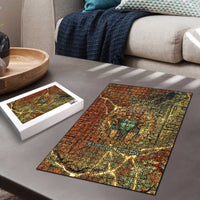 Tatenen Ancient Egyptian Puzzle Father of the Gods Design with Minerals