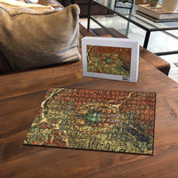 Tatenen Ancient Egyptian Puzzle Father of the Gods Design with Minerals