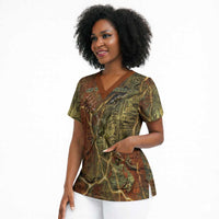 Tatenen Ancient Egyptian Scrub Top Father of the Gods Design with Minerals