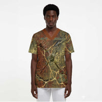 Tatenen Ancient Egyptian Scrub Top Father of the Gods Design with Minerals