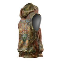 Tatenen Ancient Egyptian Sleeveless Hoodie Father of the Gods Design with Minerals