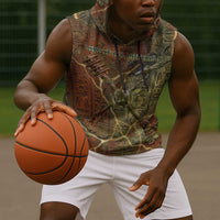 Tatenen Ancient Egyptian Sleeveless Hoodie Father of the Gods Design with Minerals